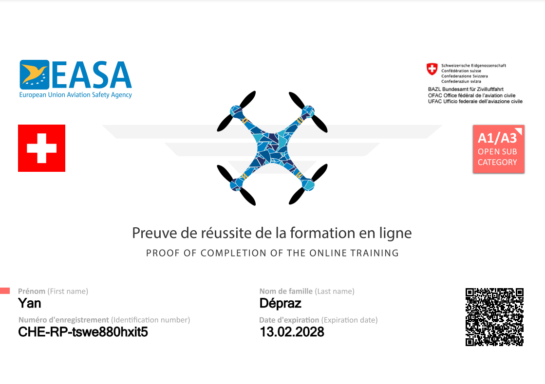 Certificat Drone